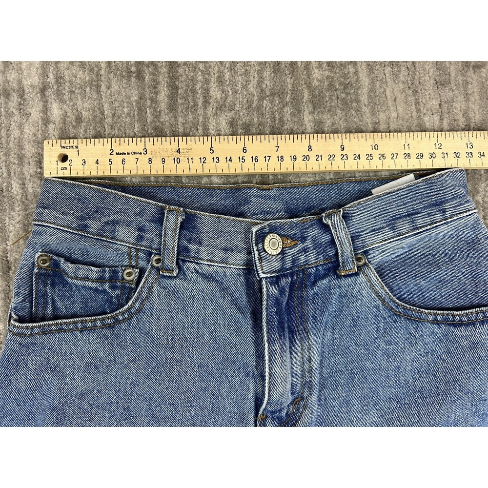 John Galt Denim Shorts Women 26 Blue High Rise Raw Hem Cuffed Medium Wash Cotton - Picture 4 of 10